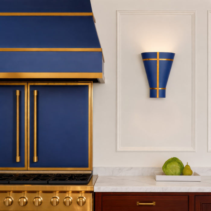 Varaluz - 536W01FBBRZ - One Light Wall Sconce - Brasserie - French Blue/Heritage Bronze