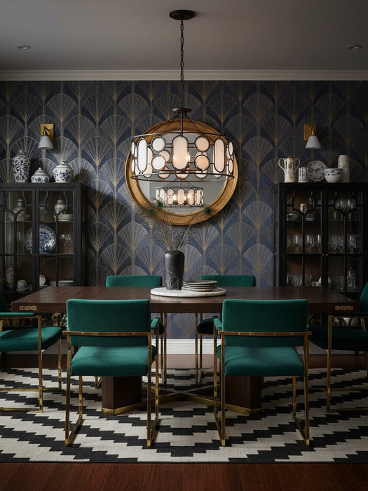 Varaluz - 555P06DB - Six Light Pendant - Oval Office - Ironclad