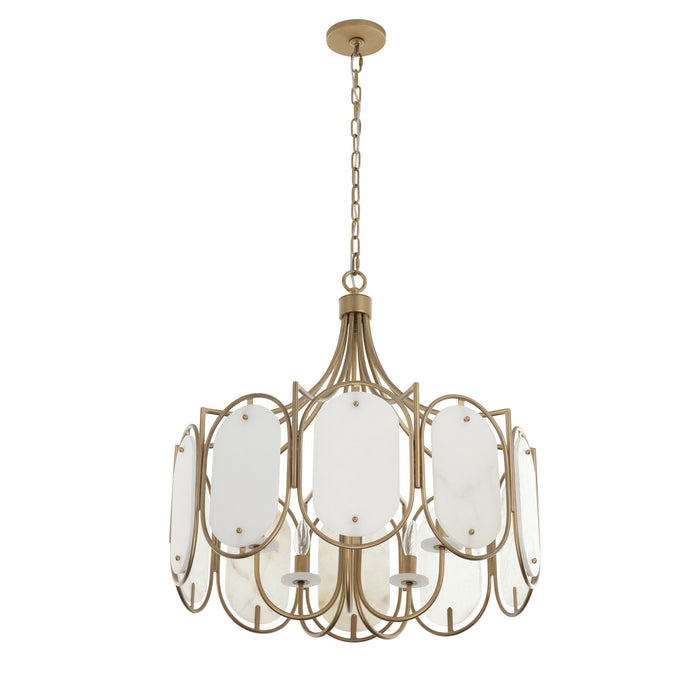 Varaluz - 556P05BK - Five Light Pendant - Panelist - Brass Kisser