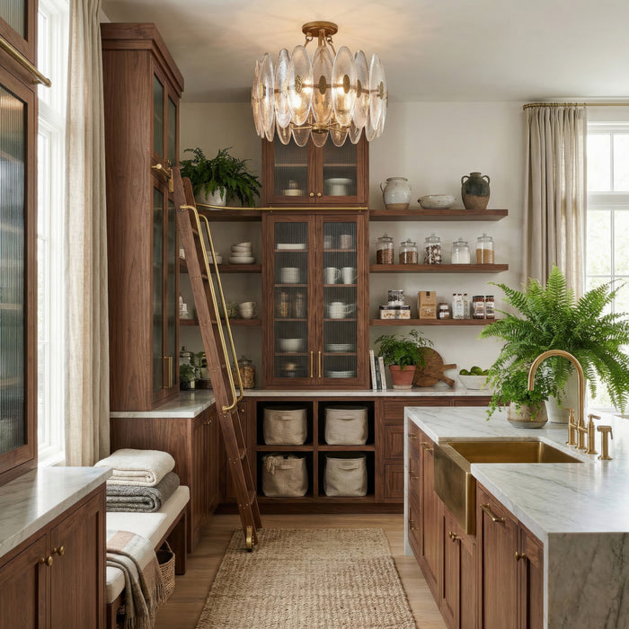 Varaluz - 557S04HG - Four Light Semi-Flush Mount - Aurora - Havana Gold