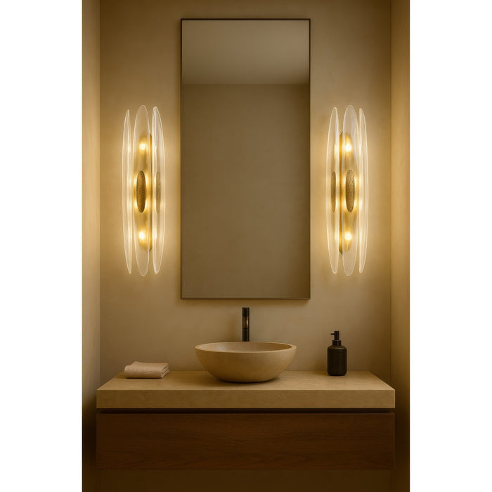 Varaluz - 557W04HG - Four Light Wall Sconce - Aurora - Havana Gold
