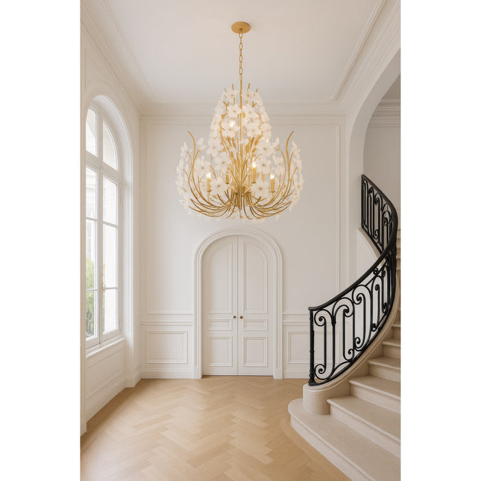 Varaluz - 558C12FG - 12 Light Chandelier - Petal Court - French Gold