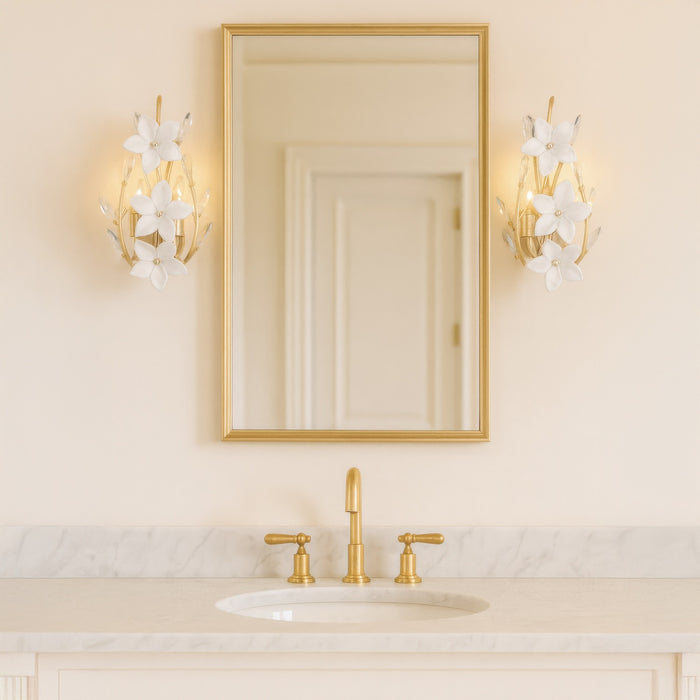Varaluz - 558W02FG - Two Light Wall Sconce - Petal Court - French Gold