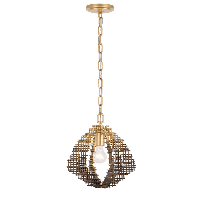 Varaluz - 559P01DBFG - One Light Pendant - Construct - Dark Bronze / French Gold