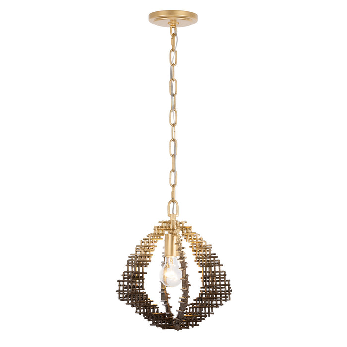 Varaluz - 559P01DBFG - One Light Pendant - Construct - Dark Bronze / French Gold