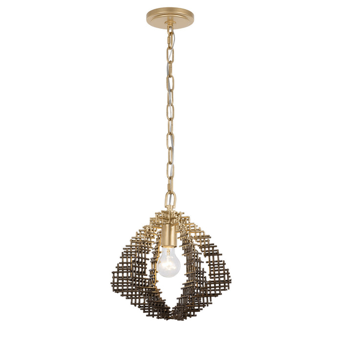 Varaluz - 559P01DBFG - One Light Pendant - Construct - Dark Bronze / French Gold