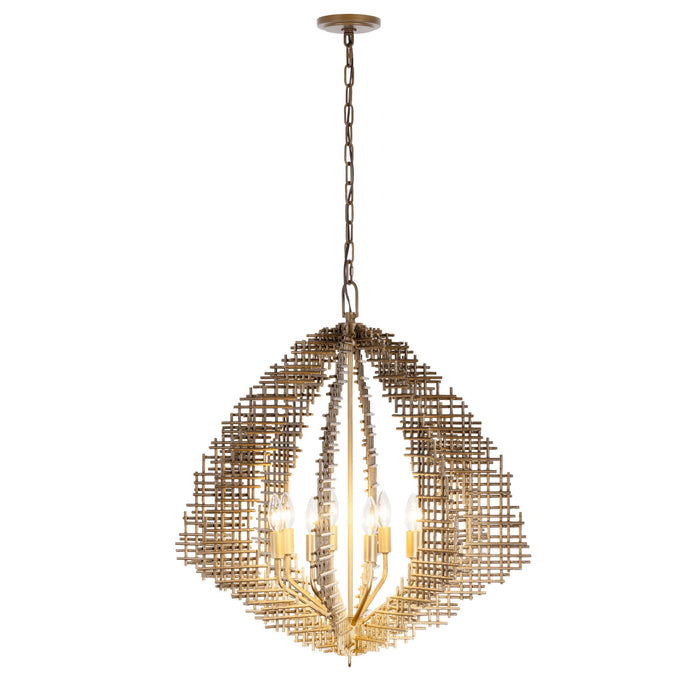 Varaluz - 559P08DBFG - Eight Light Pendant - Construct - Dark Bronze / French Gold