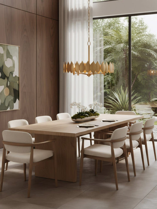 Varaluz - 560C05BK - Five Light Pendant - Petal Reign - Brass Kisser