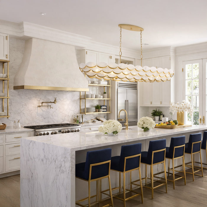 Varaluz - 561N06FG - Six Light Pendant - High Tide - French Gold