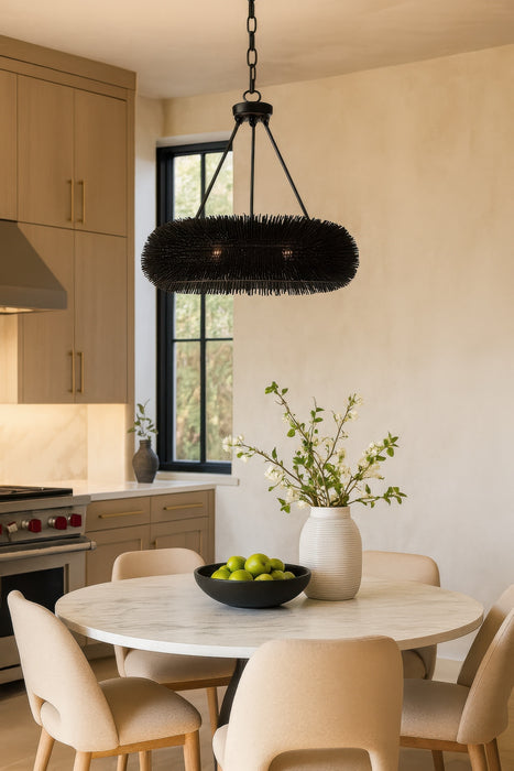 Varaluz - 569P06BL - Six Light Pendant - Urchin - Black