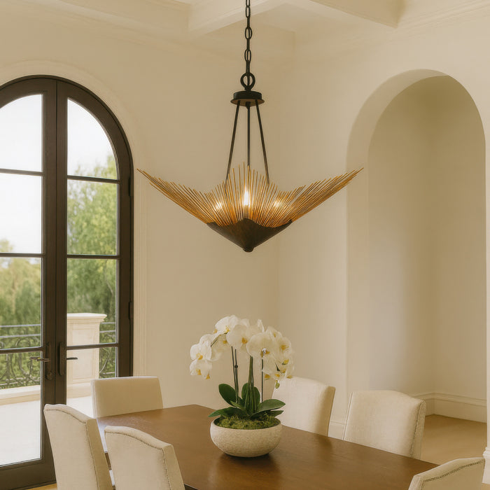 Varaluz - 570P06DBFG - Six Light Pendant - Aristocrat - Dark Bronze / French Gold