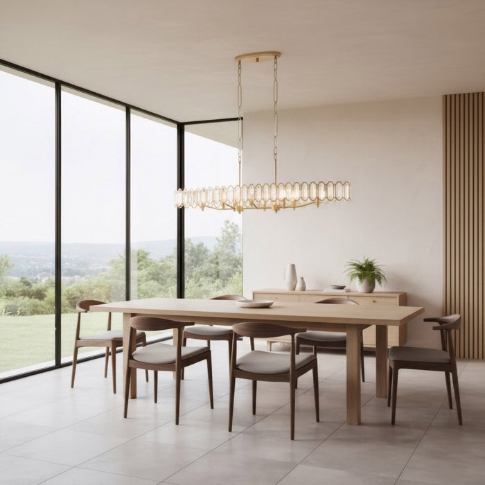 Varaluz - 572N08BK - Eight Light Pendant - Drama Club - Brass Kisser