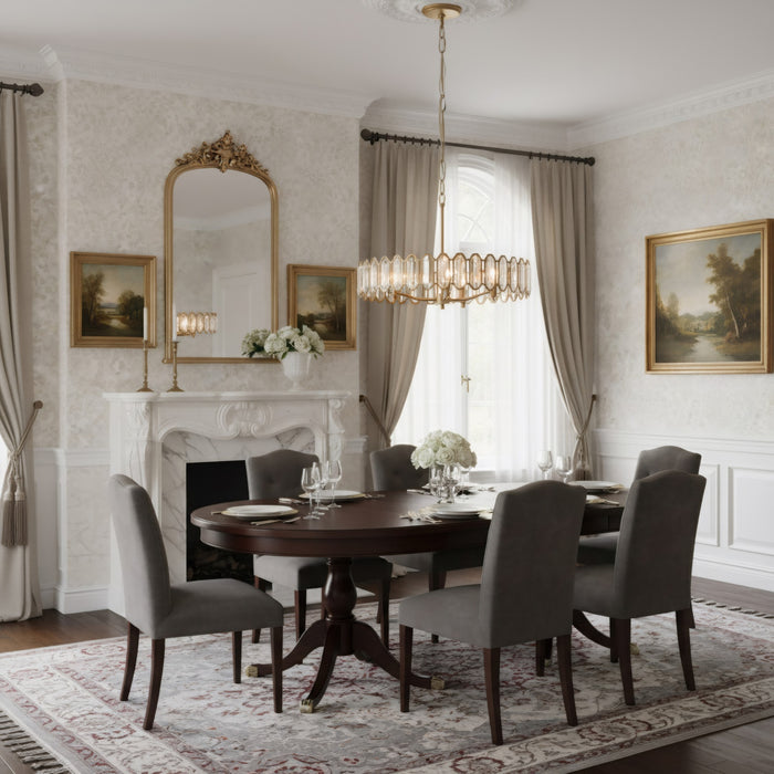 Varaluz - 572P05BK - Five Light Pendant - Drama Club - Brass Kisser