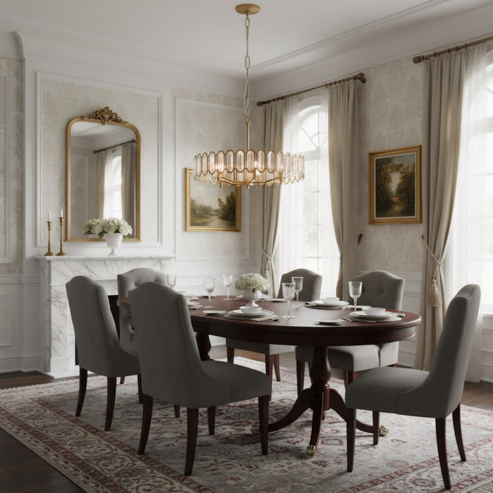 Varaluz - 572P05BK - Five Light Pendant - Drama Club - Brass Kisser