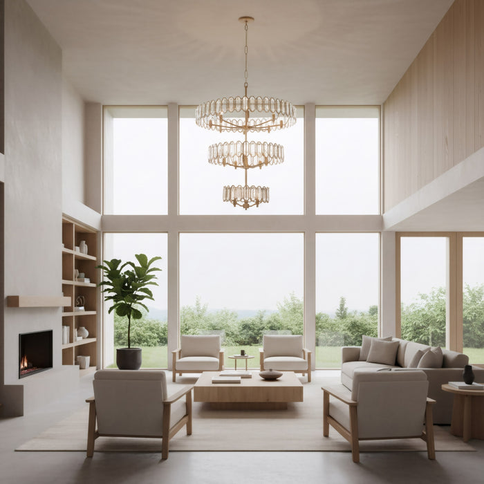 Varaluz - 572P16BK - 16 Light Pendant - Drama Club - Brass Kisser