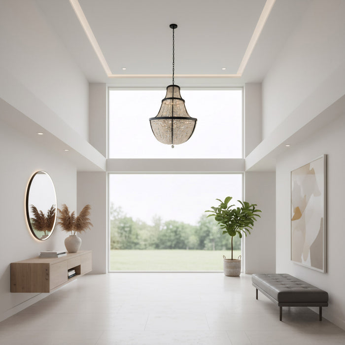 Varaluz - 573P12BLK - 12 Light Pendant - Crystal Baller - Heritage Black