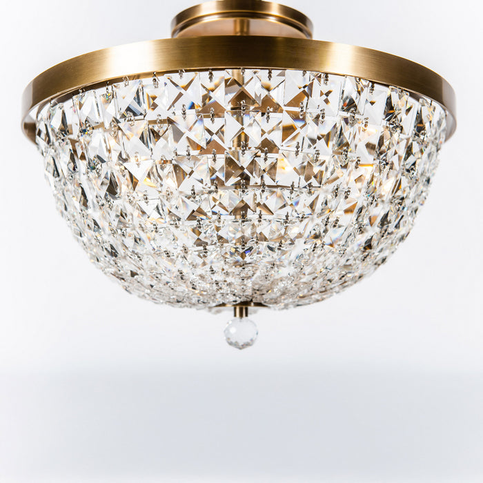 Varaluz - 573S03ATB - Three Light Semi-Flush Mount - Crystal Baller - Antique Bronze