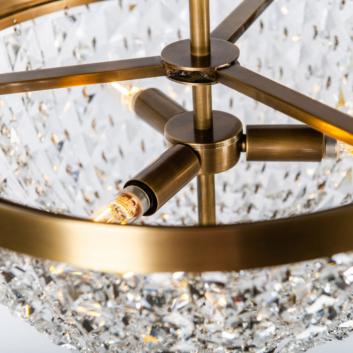 Varaluz - 573S03ATB - Three Light Semi-Flush Mount - Crystal Baller - Antique Bronze