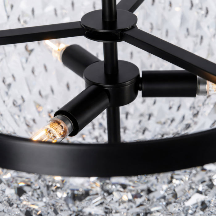 Varaluz - 573S03BLK - Three Light Semi-Flush Mount - Crystal Baller - Heritage Black