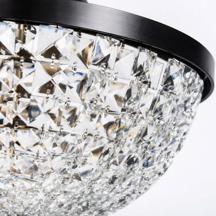 Varaluz - 573S03BLK - Three Light Semi-Flush Mount - Crystal Baller - Heritage Black