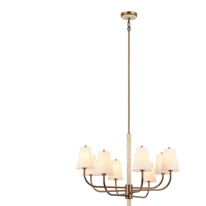Varaluz - 576C08BG - Eight Light Chandelier - Rockford - Brontourage/Travartine