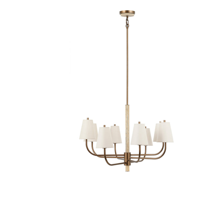 Varaluz - 576C08BG - Eight Light Chandelier - Rockford - Brontourage/Travartine