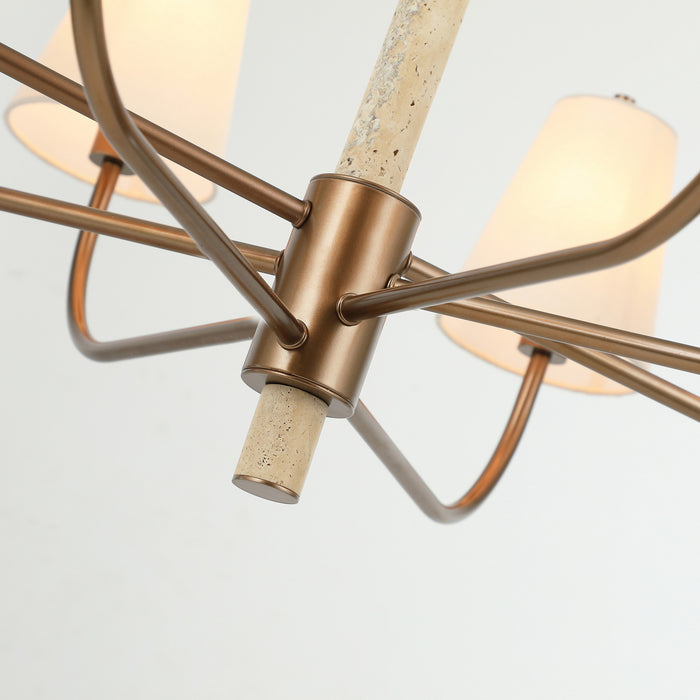 Varaluz - 576C08BG - Eight Light Chandelier - Rockford - Brontourage/Travartine