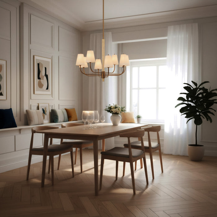 Varaluz - 576C08BG - Eight Light Chandelier - Rockford - Brontourage/Travartine