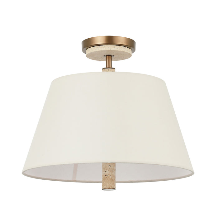 Varaluz - 576S03BG - Three Light Semi-Flush Mount - Rockford - Brontourage/Travartine