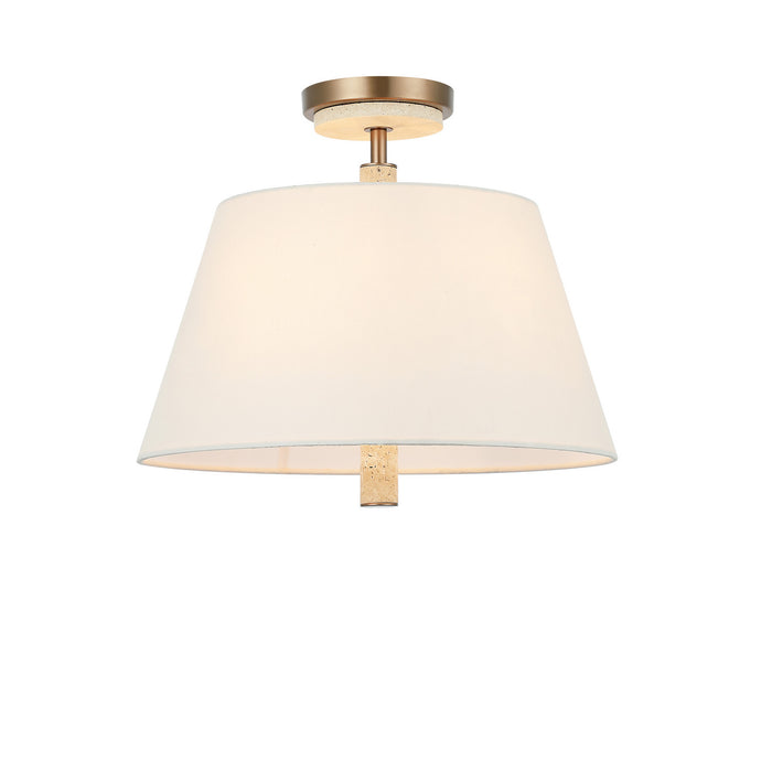 Varaluz - 576S03BG - Three Light Semi-Flush Mount - Rockford - Brontourage/Travartine