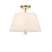 Varaluz - 576S03BG - Three Light Semi-Flush Mount - Rockford - Brontourage/Travartine