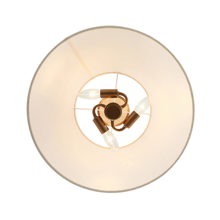 Varaluz - 576S03BG - Three Light Semi-Flush Mount - Rockford - Brontourage/Travartine