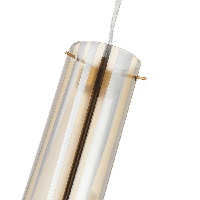 Varaluz - AC1072SG - Five Light Pendant - Chroman Empire - Satin Gold