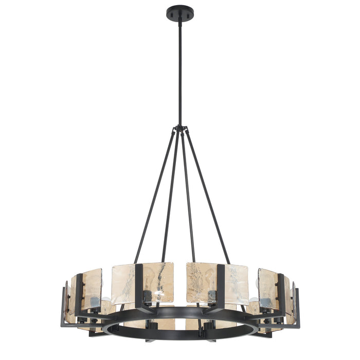 Golden - 3164-10 BLK-AWG - Ten Light Chandelier - Aenon - Matte Black