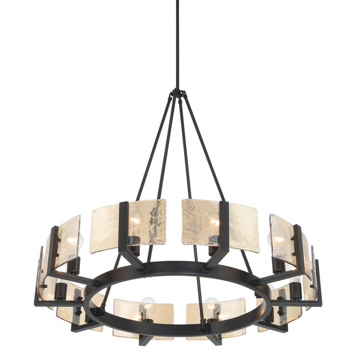 Golden - 3164-10 BLK-AWG - Ten Light Chandelier - Aenon - Matte Black
