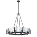 Golden - 3164-10 BLK-HWG - Ten Light Chandelier - Aenon - Matte Black