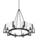 Golden - 3164-10 BLK-HWG - Ten Light Chandelier - Aenon - Matte Black