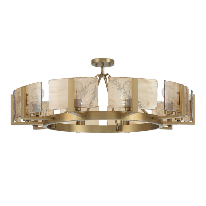 Golden - 3164-10SF BCB-AWG - Ten Light Semi-Flush Mount - Aenon - Brushed Champagne Brass