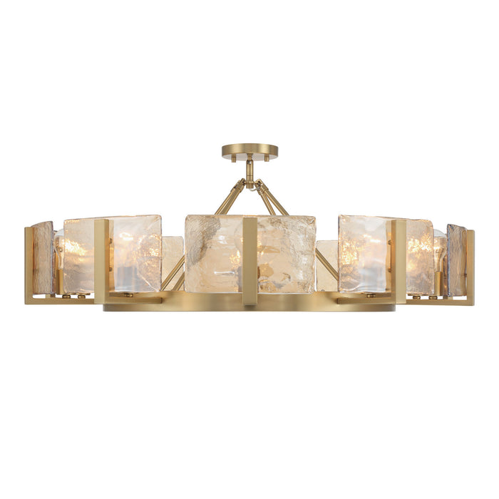 Golden - 3164-10SF BCB-AWG - Ten Light Semi-Flush Mount - Aenon - Brushed Champagne Brass