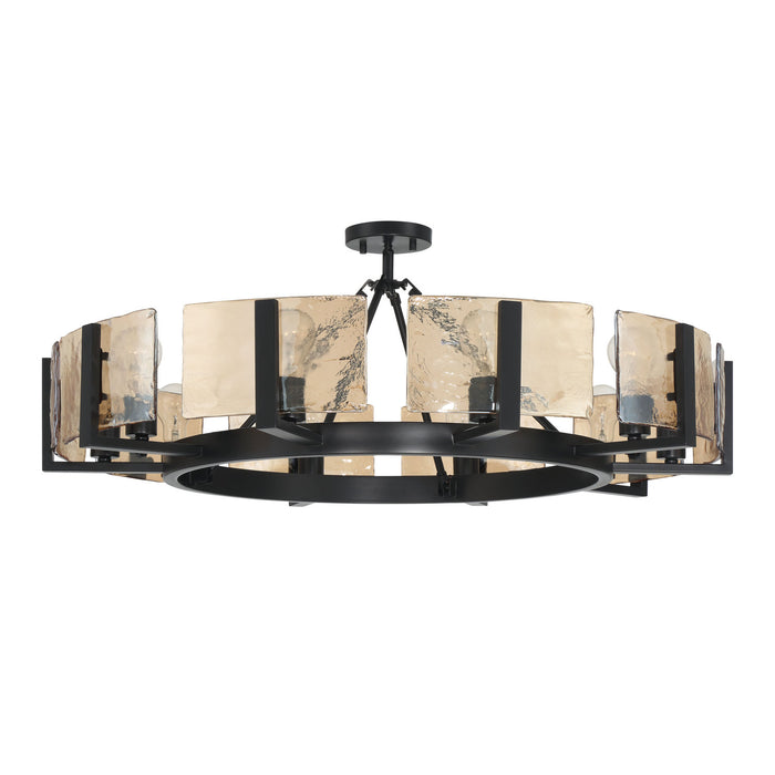 Golden - 3164-10SF BLK-AWG - Ten Light Semi-Flush Mount - Aenon - Matte Black