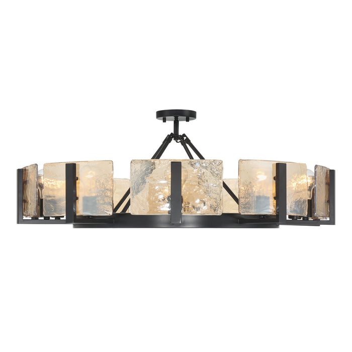 Golden - 3164-10SF BLK-AWG - Ten Light Semi-Flush Mount - Aenon - Matte Black
