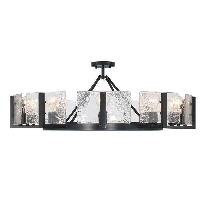 Golden - 3164-10SF BLK-HWG - Ten Light Semi-Flush Mount - Aenon - Matte Black