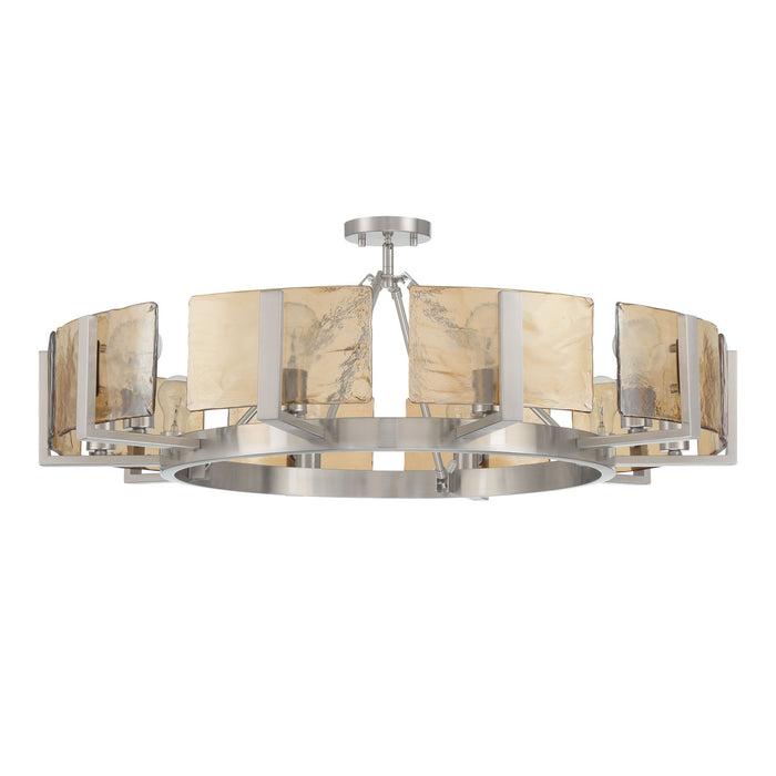 Golden - 3164-10SF PW-AWG - Ten Light Semi-Flush Mount - Aenon - Pewter