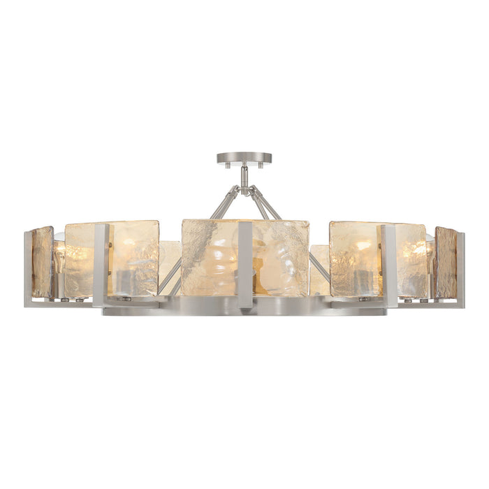 Golden - 3164-10SF PW-AWG - Ten Light Semi-Flush Mount - Aenon - Pewter