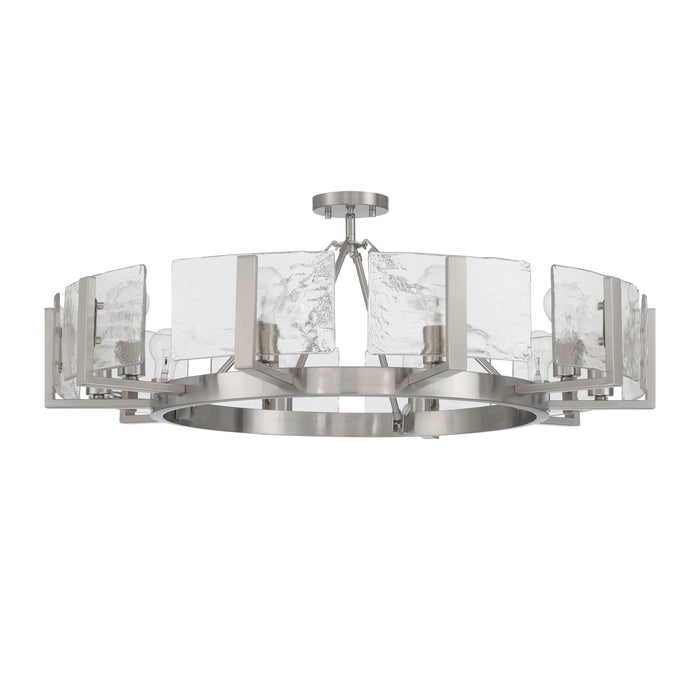 Golden - 3164-10SF PW-HWG - Ten Light Semi-Flush Mount - Aenon - Pewter