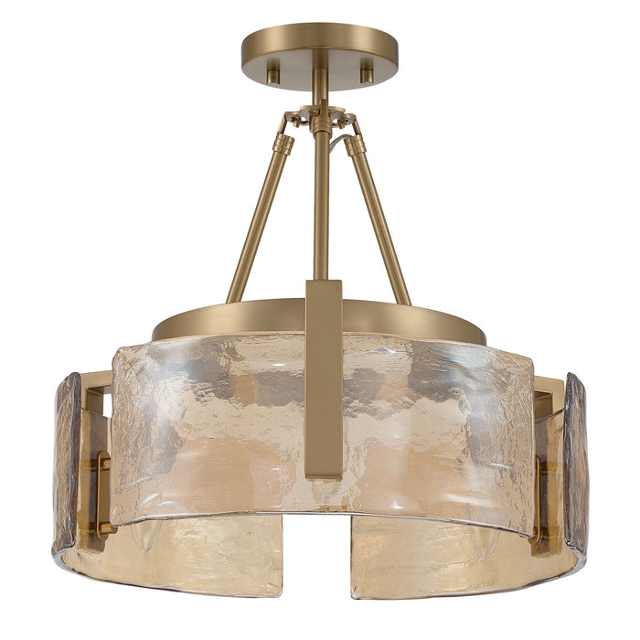 Golden - 3164-3SF BCB-AWG - Three Light Semi-Flush Mount - Aenon - Brushed Champagne Brass