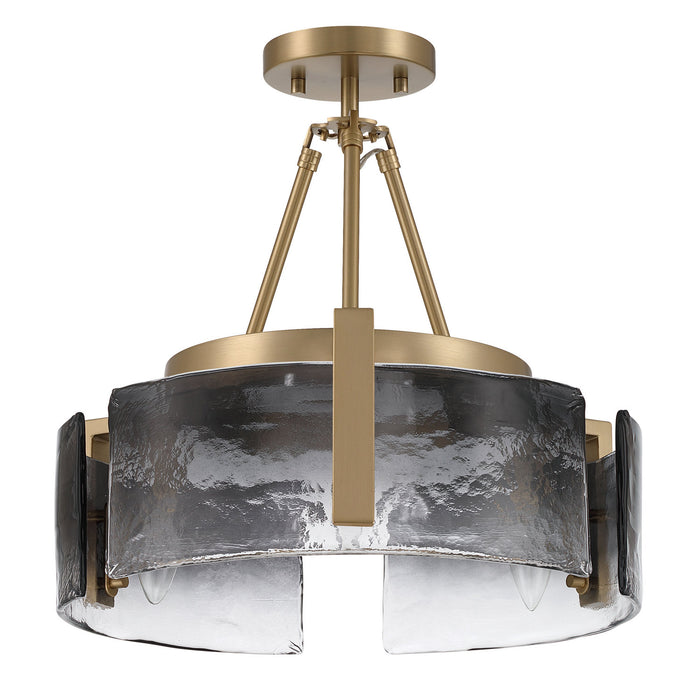 Golden - 3164-3SF BCB-SWG - Three Light Semi-Flush Mount - Aenon - Brushed Champagne Brass