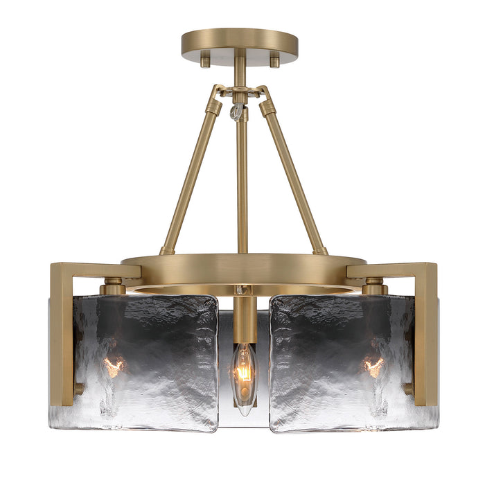 Golden - 3164-3SF BCB-SWG - Three Light Semi-Flush Mount - Aenon - Brushed Champagne Brass