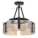 Golden - 3164-3SF BLK-AWG - Three Light Semi-Flush Mount - Aenon - Matte Black