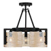 Golden - 3164-3SF BLK-AWG - Three Light Semi-Flush Mount - Aenon - Matte Black